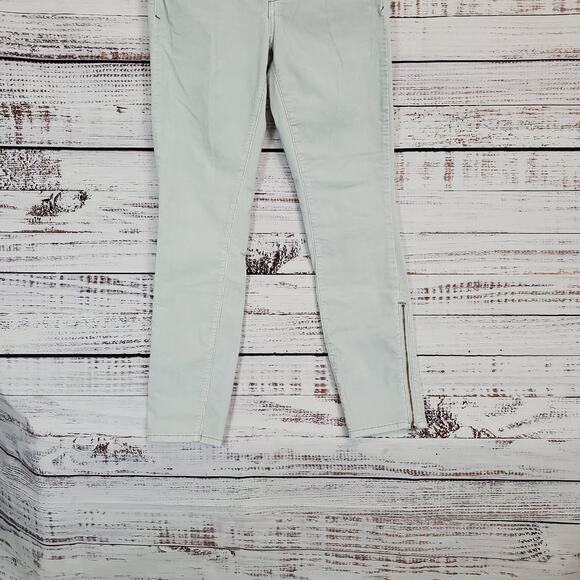 Pilcro Y2K Stet Pastel Blue Corduroy Stretch Pants Size 28 Low Rise Zip Ankle - Picture 6 of 12